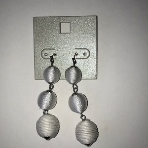 NWT white triple-orb drop earrings from Old Navy
